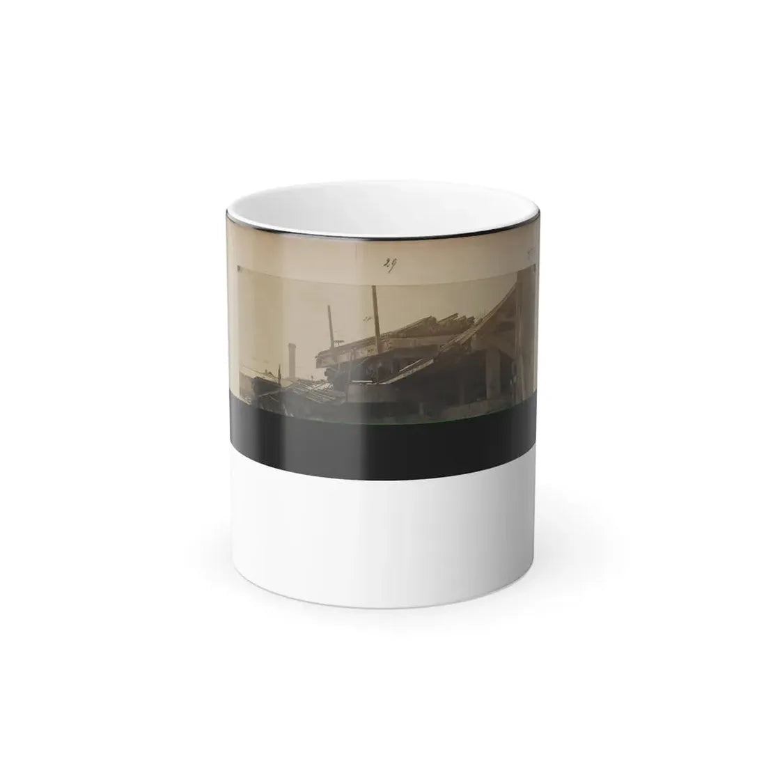 Second Experiment With Board Trusses, After It Had Been Broken Down With Railroad Tracks (U.S. Civil War) Color Changing Coffee Mug 11oz Default Title 11oz - Go Mug Yourself