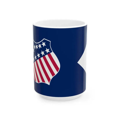 Second house flag of the Collins Line (United States) White Coffee Mug 15oz - Go Mug Yourself