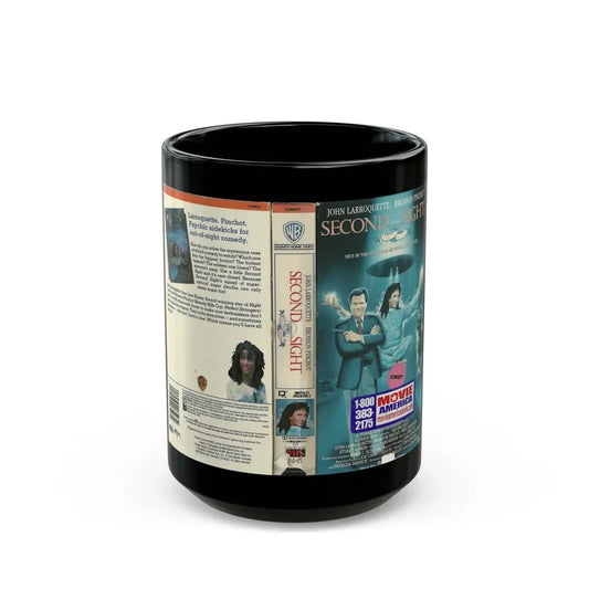 SECOND SIGHT JOHN LARROQUETTE BRONSON PINCHOT (VHS COVER) - Black Coffee Mug 15oz - Go Mug Yourself