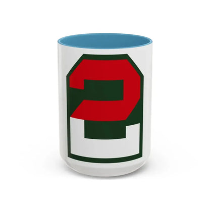 Second United States CSIB (U.S. Army) Accent Coffee Mug 15oz Light Blue - Go Mug Yourself