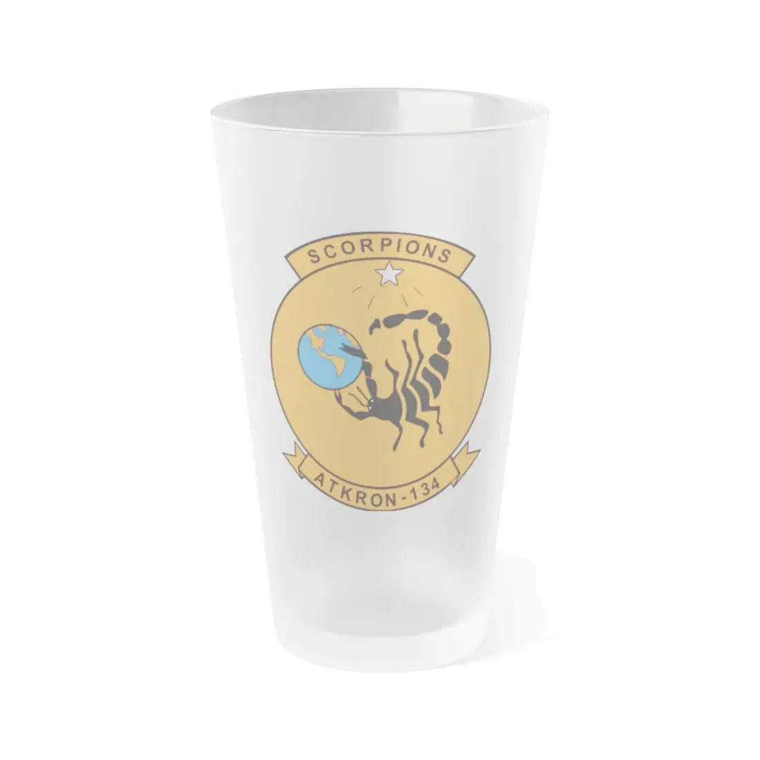 Second VA 134 US Navy (U.S. Navy) Frosted Pint Glass 16oz Default Title - Go Mug Yourself