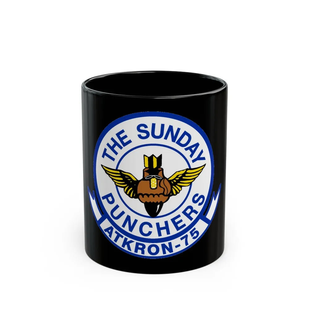 Second VA 75 ATKRON 75 The Sunday Punchers (U.S. Navy) Black Coffee Mug-11oz-Go Mug Yourself