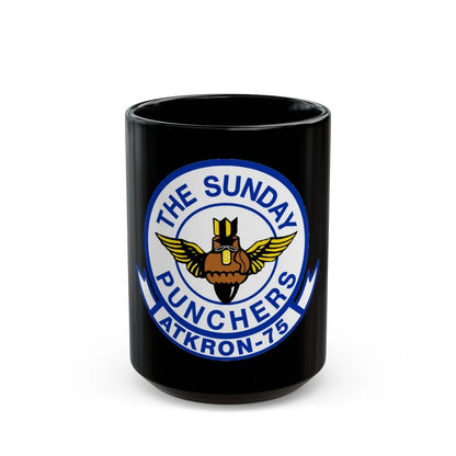 Second VA 75 ATKRON 75 The Sunday Punchers (U.S. Navy) Black Coffee Mug-15oz-Go Mug Yourself