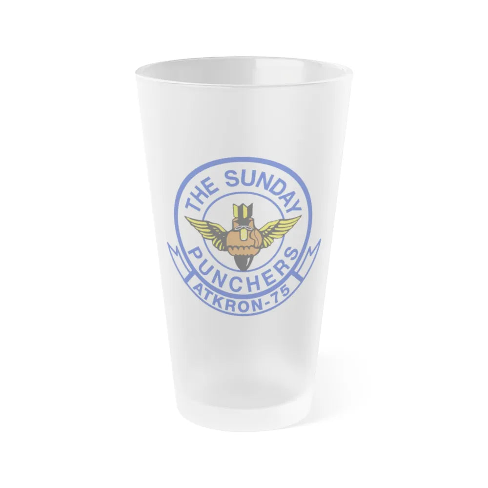 Second VA 75 ATKRON 75 The Sunday Punchers (U.S. Navy) Frosted Pint Glass 16oz-Go Mug Yourself