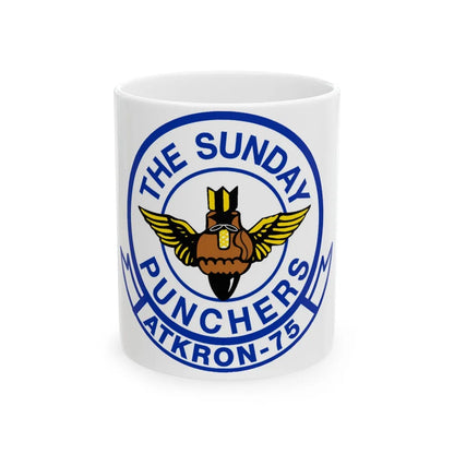 Second VA 75 ATKRON 75 The Sunday Punchers (U.S. Navy) White Coffee Mug-11oz-Go Mug Yourself