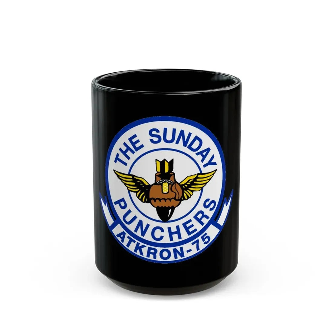 Second VA 75 ATKRON 75 The Sunday Punchers (U.S. Navy) Black Coffee Mug 15oz - Go Mug Yourself