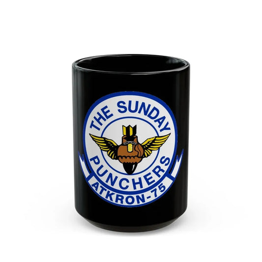 Second VA 75 ATKRON 75 The Sunday Punchers (U.S. Navy) Black Coffee Mug 15oz - Go Mug Yourself