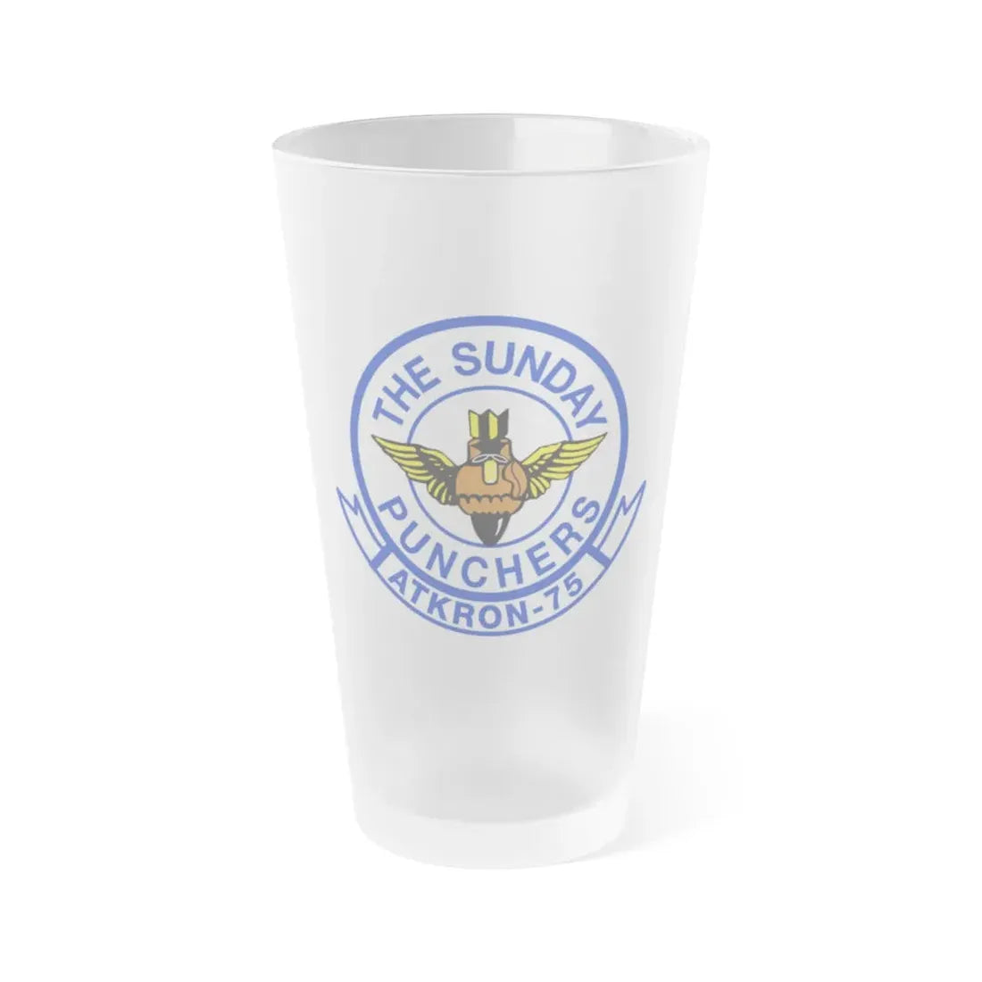 Second VA 75 ATKRON 75 The Sunday Punchers (U.S. Navy) Frosted Pint Glass 16oz Default Title - Go Mug Yourself