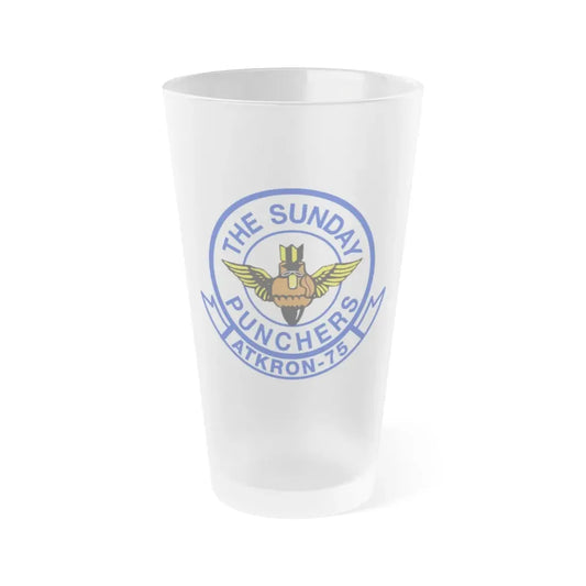 Second VA 75 ATKRON 75 The Sunday Punchers (U.S. Navy) Frosted Pint Glass 16oz Default Title - Go Mug Yourself
