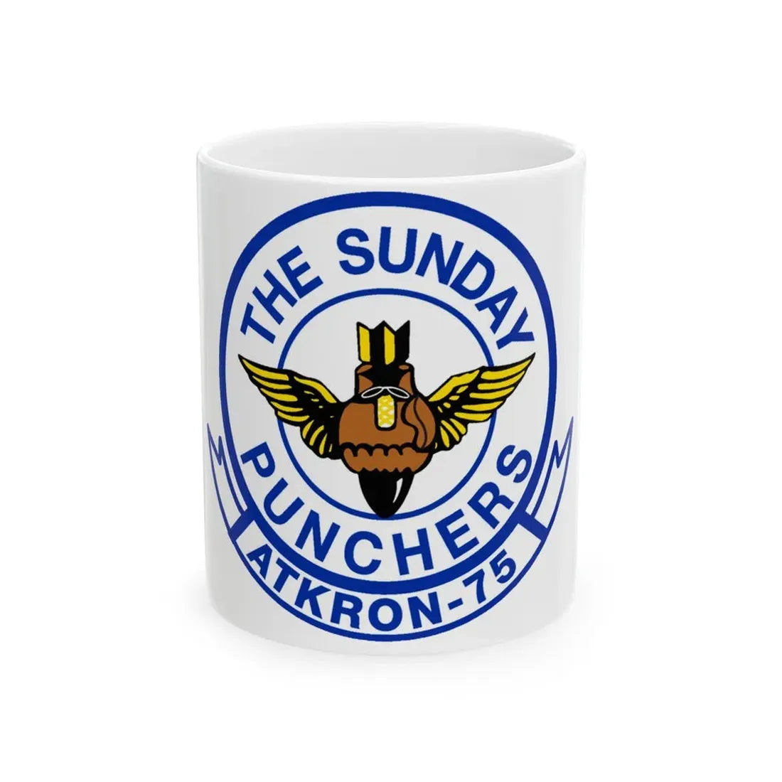 Second VA 75 ATKRON 75 The Sunday Punchers (U.S. Navy) White Coffee Mug 11oz - Go Mug Yourself