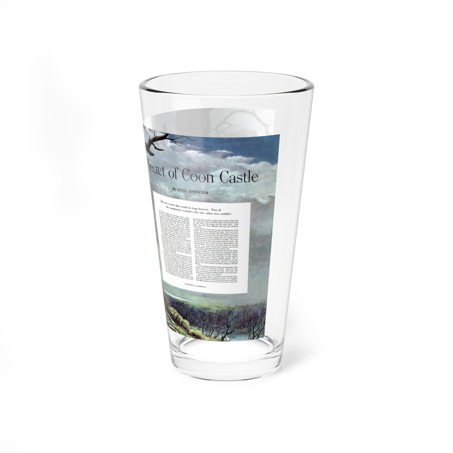 Secret of Coon Castle, Collier's, May 13, 1950 (Magazine Illustration) Pint Glass 16oz-Go Mug Yourself