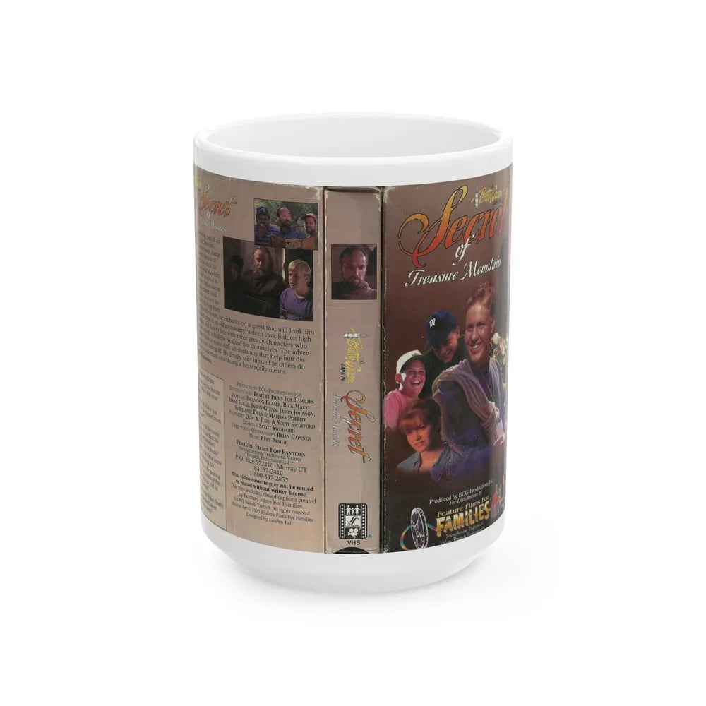 SECRET OF TREASURE MOUNTAIN THE BUTTERCREAM GANG FAMILY MOVIE (VHS COVER) - White Coffee Mug-15oz-Go Mug Yourself