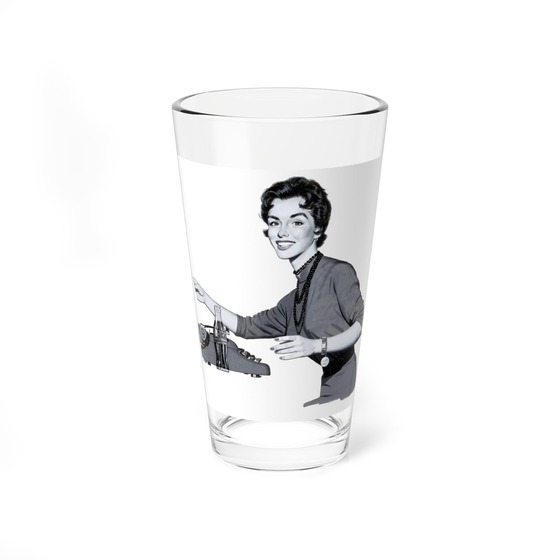 Secretary at her Typewriter, Coca-Cola advertisement (Magazine Illustration) Pint Glass 16oz-16oz-Go Mug Yourself