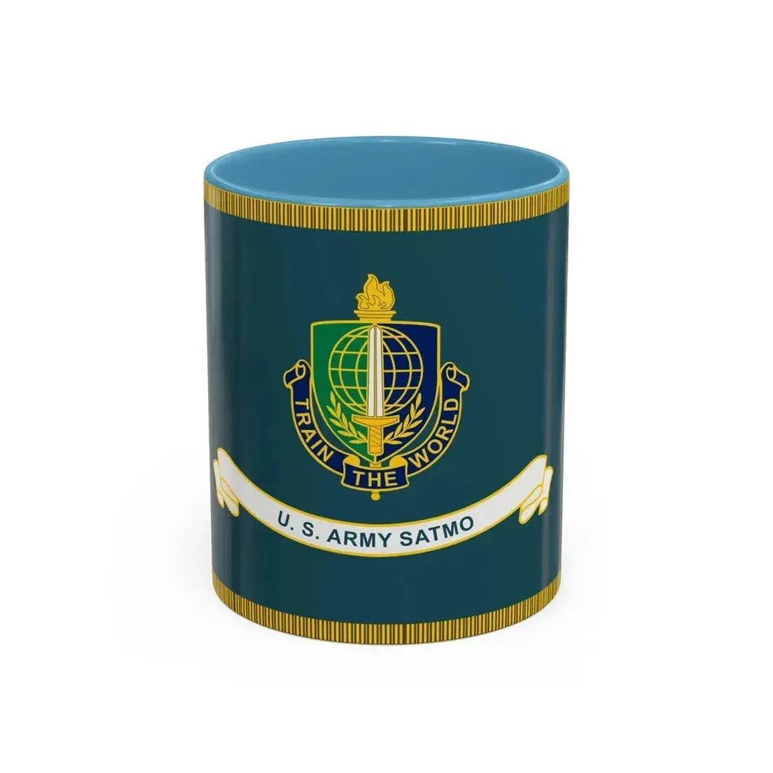 Security Asasistance Training Management Organization Flag (U.S. Army) Accent Coffee Mug 11oz Light Blue - Go Mug Yourself