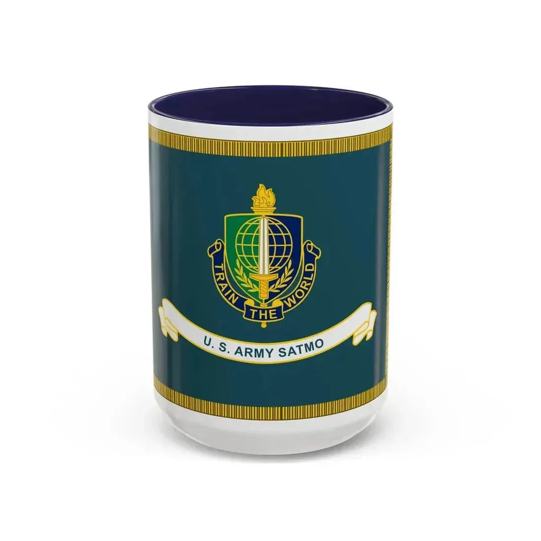 Security Asasistance Training Management Organization Flag (U.S. Army) Accent Coffee Mug 15oz Navy - Go Mug Yourself