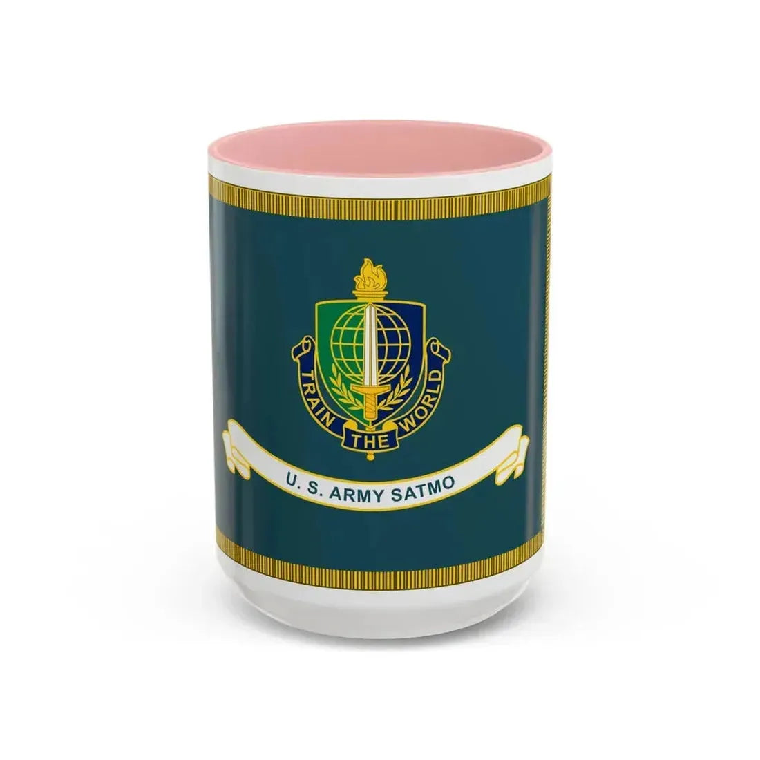 Security Asasistance Training Management Organization Flag (U.S. Army) Accent Coffee Mug 15oz Pink - Go Mug Yourself