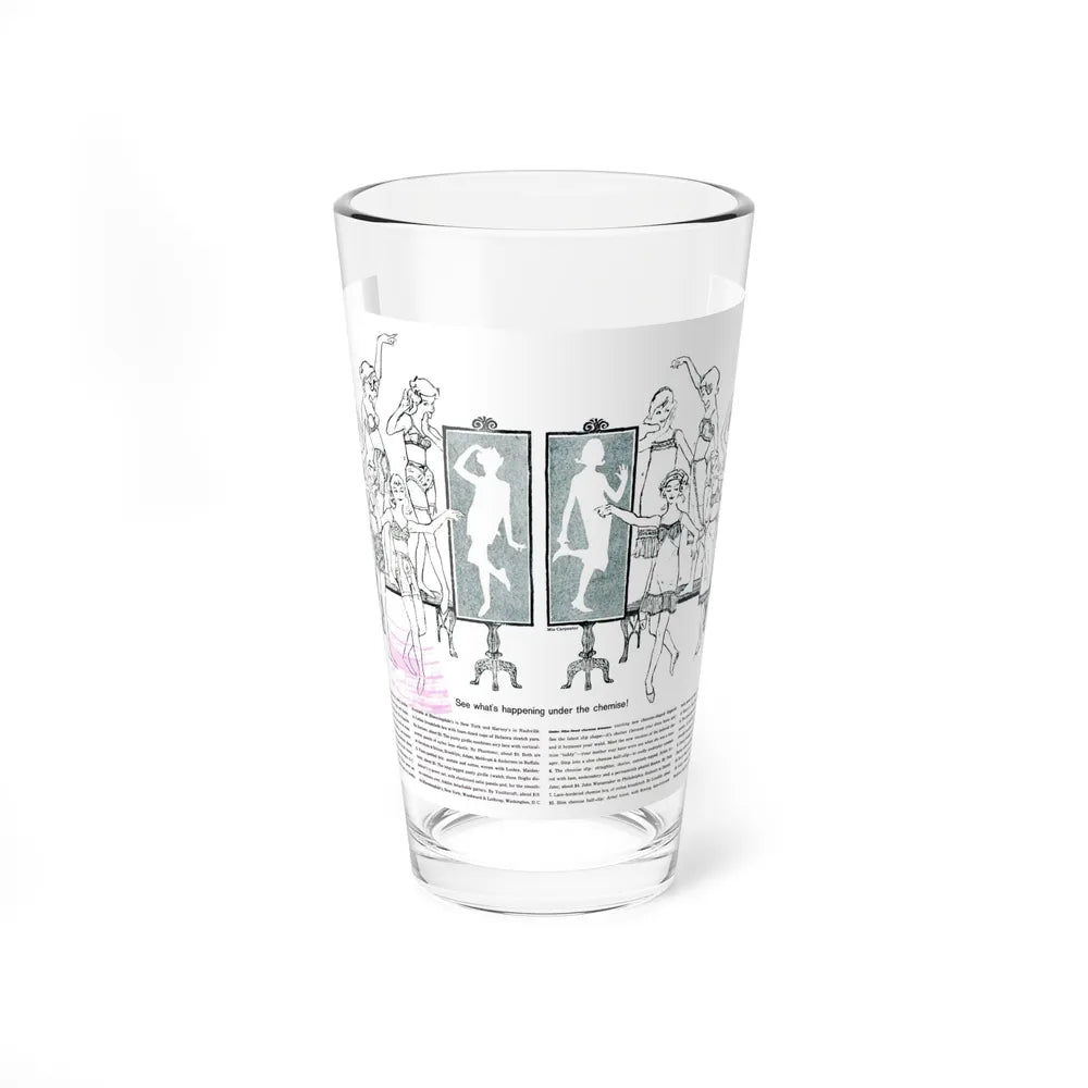 See what's happening under the chemise, Seventeen magazine, May 1958 (Magazine Illustration) Pint Glass 16oz-16oz-Go Mug Yourself