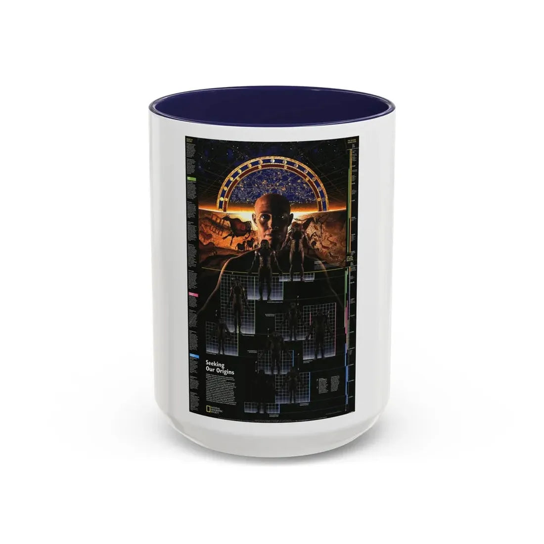 Seeking Our Origins (1997) (Map) Accent Coffee Mug 15oz Navy - Go Mug Yourself