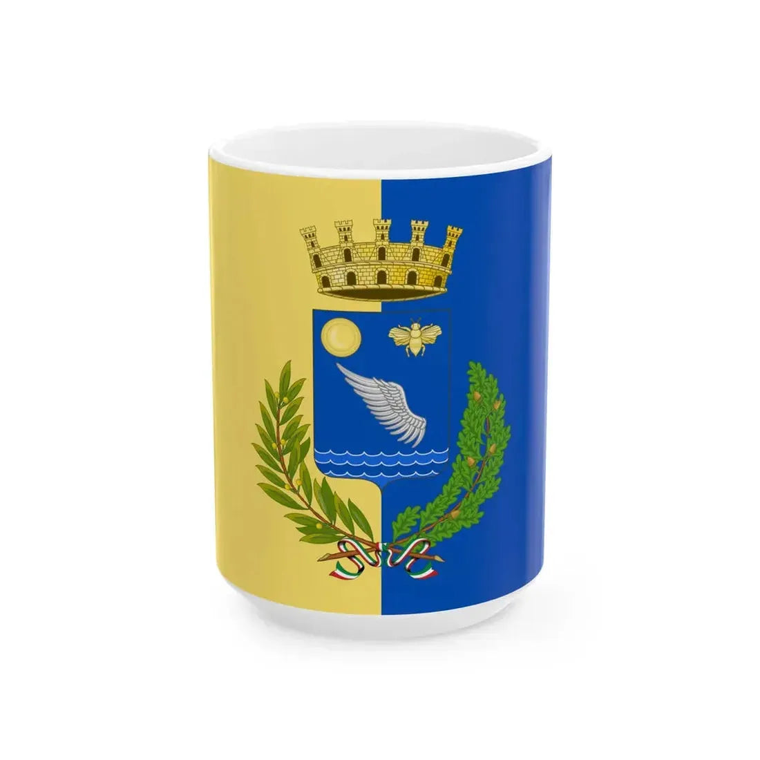Segrate-Bandiera (Italy) White Coffee Mug 15oz - Go Mug Yourself