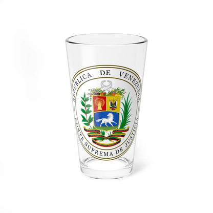 Sello de la Corte Suprema de la República de Venezuela (Venezuela) (Coat of Arms) Pint Glass 16oz 16oz - Go Mug Yourself