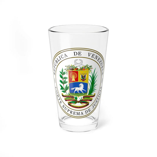 Sello de la Corte Suprema de la República de Venezuela (Venezuela) (Coat of Arms) Pint Glass 16oz 16oz - Go Mug Yourself