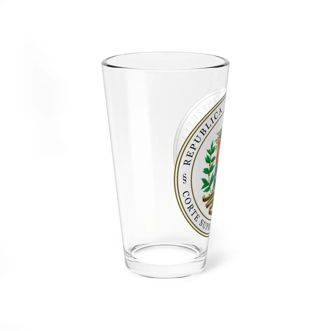 Sello de la Corte Suprema de la República de Venezuela (Venezuela) (Coat of Arms) Pint Glass 16oz - Go Mug Yourself