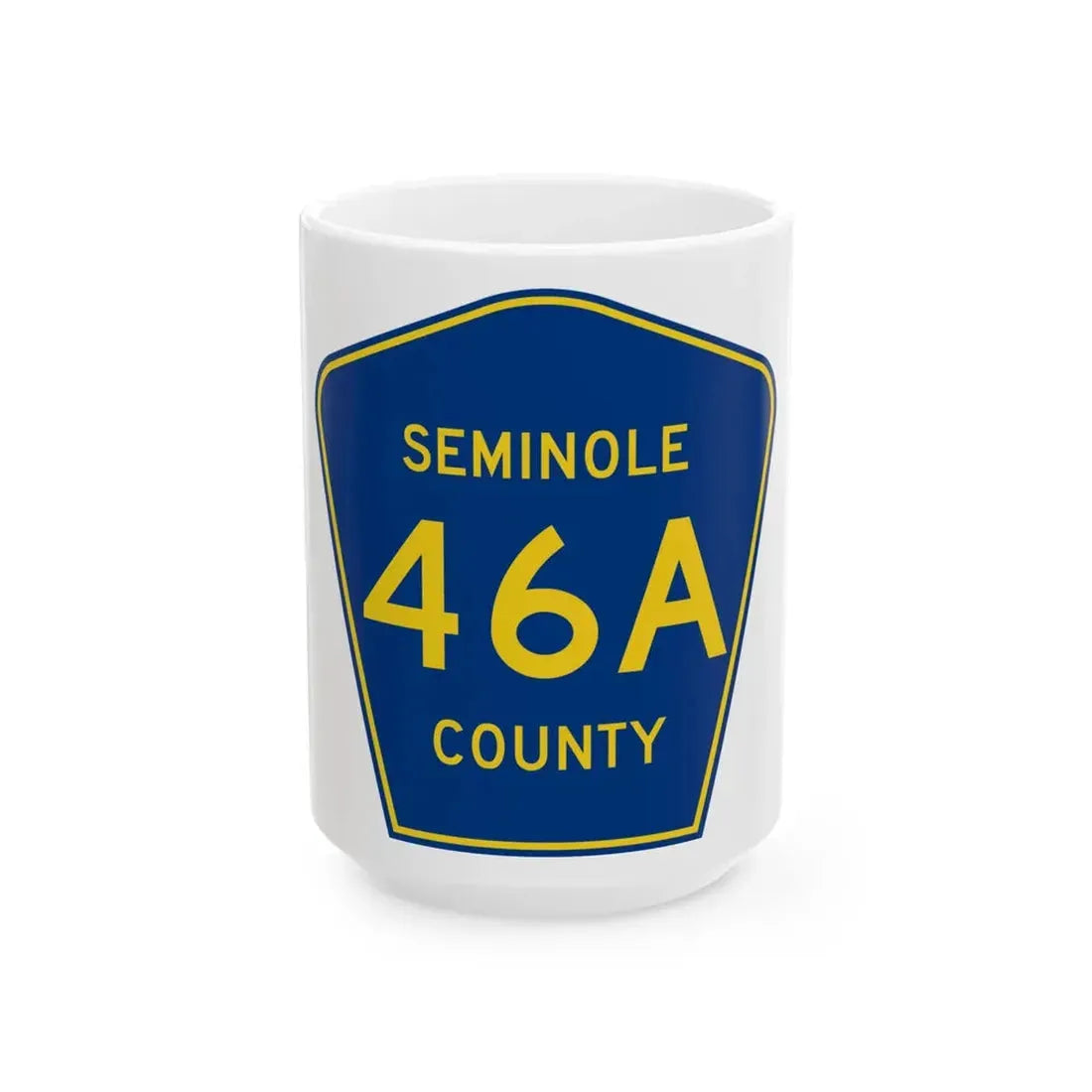 Seminole County 46A (Florida) (Road Sign) White Coffee Mug 15oz - Go Mug Yourself