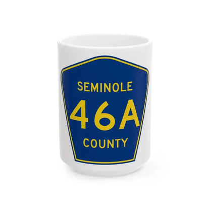 Seminole County 46A (Florida) (Road Sign) White Coffee Mug 15oz - Go Mug Yourself