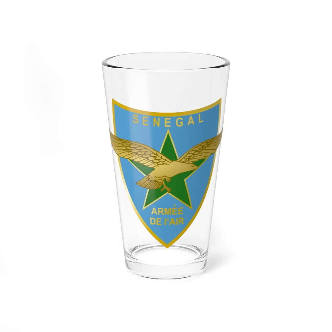 Senegalese Air Force badge (Senegal) (Coat of Arms) Pint Glass 16oz 16oz - Go Mug Yourself