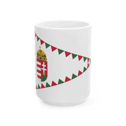 Senior Commanders Pennant of Hungary (Hungary) White Coffee Mug 15oz - Go Mug Yourself