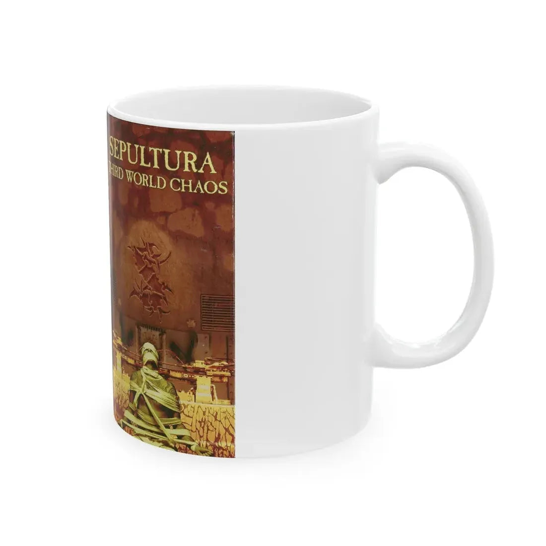 SEPULTURA THIRD WORLD CHAOS (VHS COVER) - White Coffee Mug - Go Mug Yourself