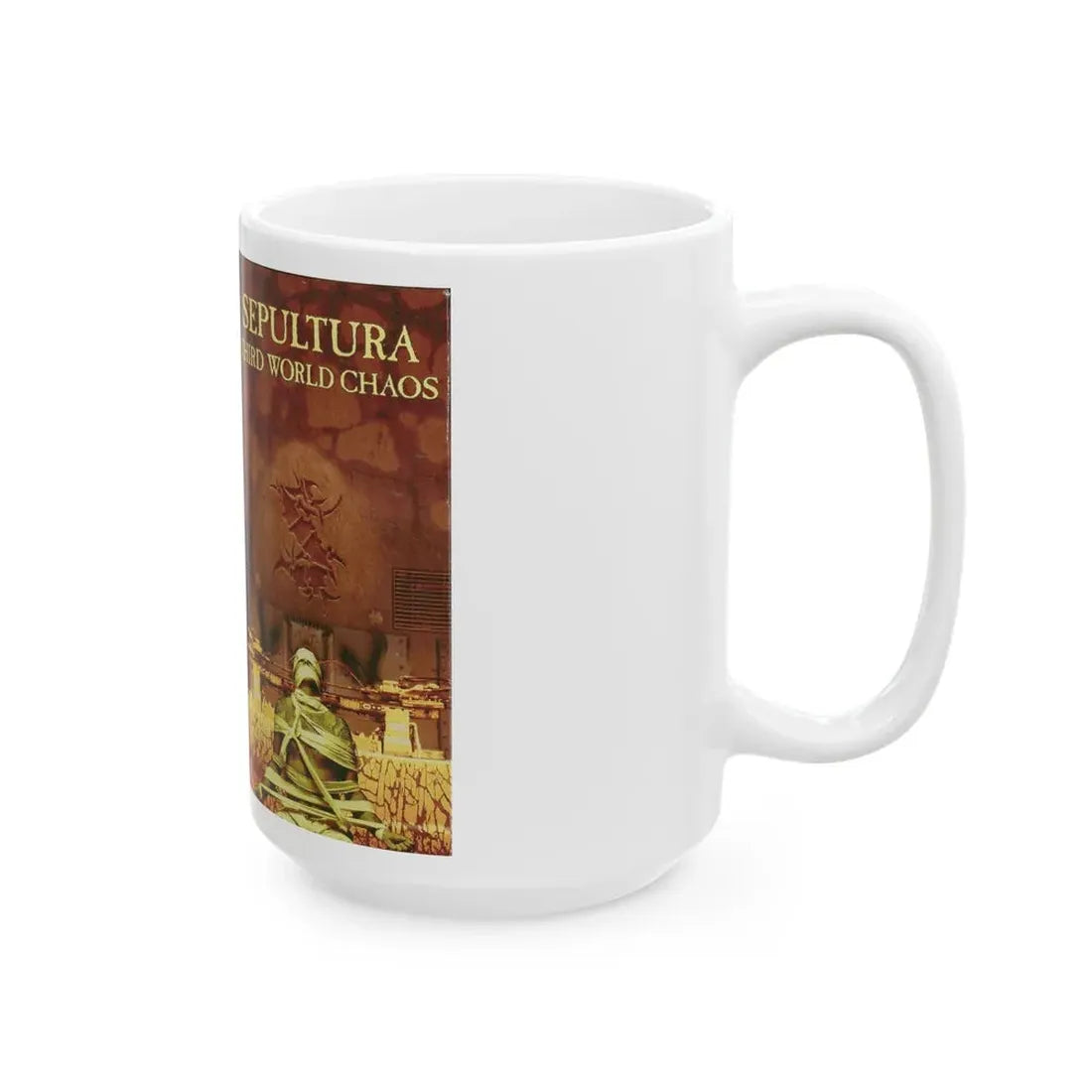 SEPULTURA THIRD WORLD CHAOS (VHS COVER) - White Coffee Mug - Go Mug Yourself