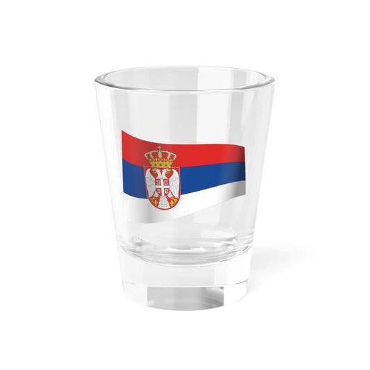Serbia Flag - iconic waving (Serbia) Shot Glass 1.5oz 1.5oz - Go Mug Yourself