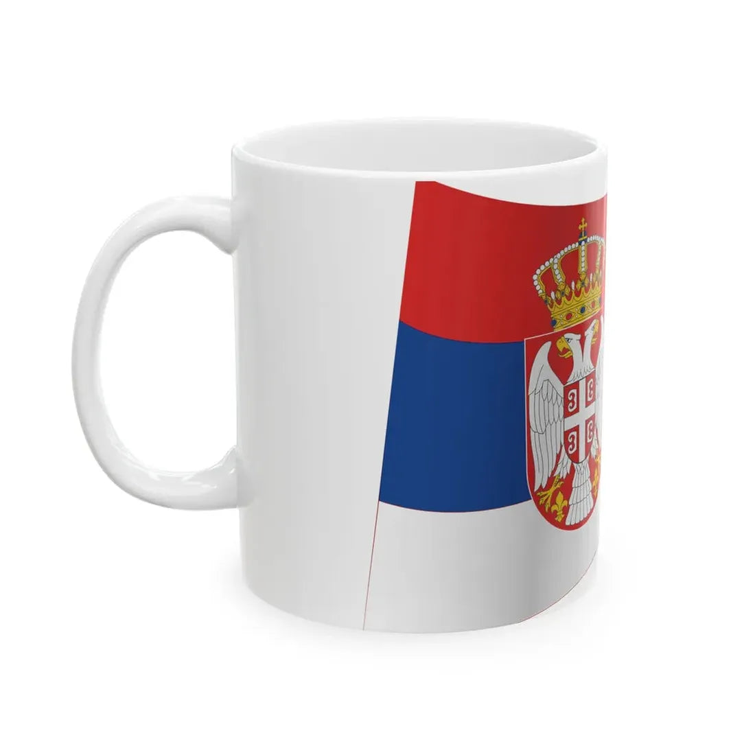 Serbia Flag - iconic waving (Serbia) White Coffee Mug - Go Mug Yourself