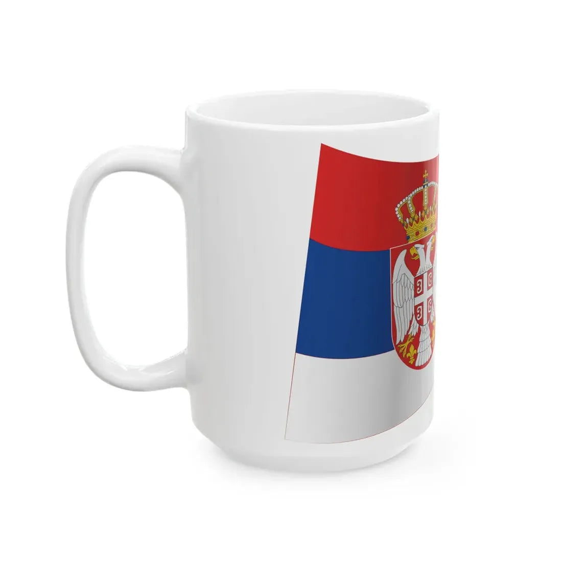Serbia Flag - iconic waving (Serbia) White Coffee Mug - Go Mug Yourself