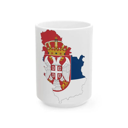 Serbia-Flagmap (Serbia) White Coffee Mug 15oz - Go Mug Yourself