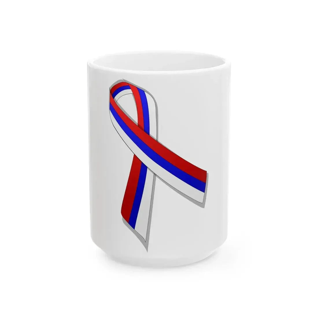 Serbia ribbon (Serbia) White Coffee Mug 15oz - Go Mug Yourself