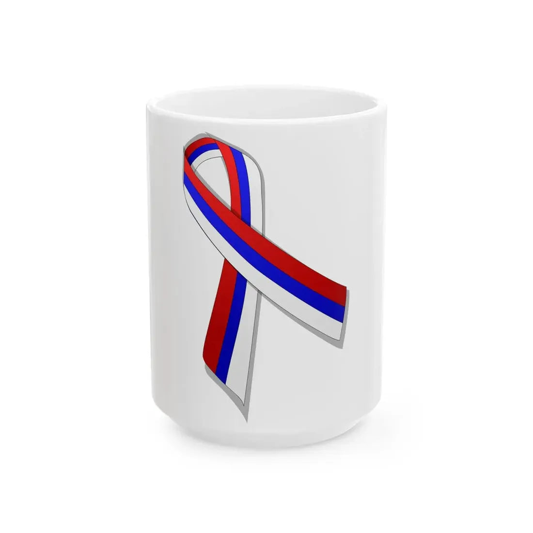 Serbia ribbon (Serbia) White Coffee Mug 15oz - Go Mug Yourself