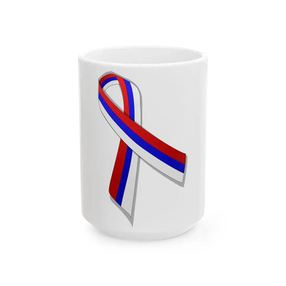 Serbia ribbon (Serbia) White Coffee Mug 15oz - Go Mug Yourself
