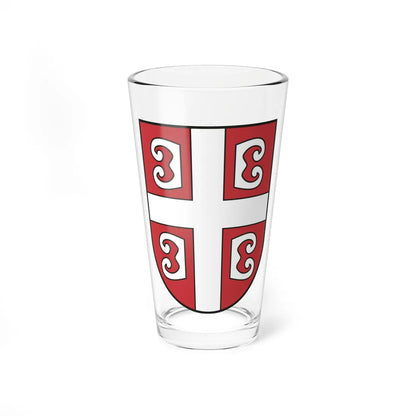 Serbian Cross (Serbia) (Coat of Arms) Pint Glass 16oz 16oz - Go Mug Yourself