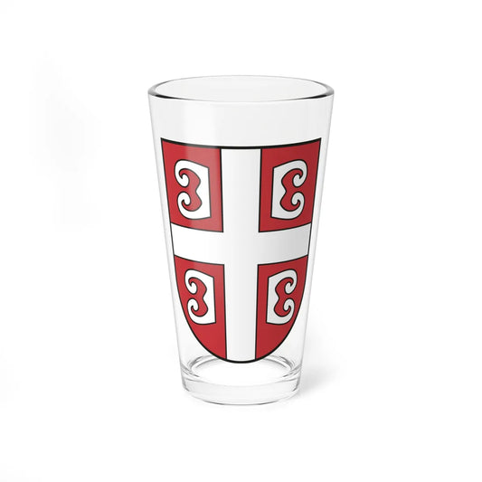 Serbian Cross (Serbia) (Coat of Arms) Pint Glass 16oz 16oz - Go Mug Yourself