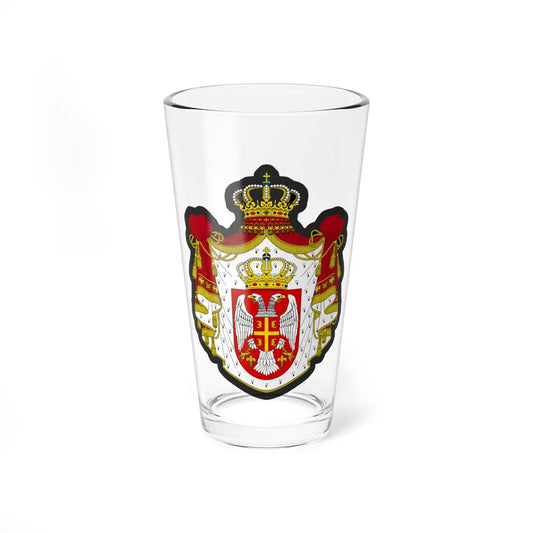 Serbian patriotic patch variant 4 (Serbia) (Coat of Arms) Pint Glass 16oz 16oz - Go Mug Yourself