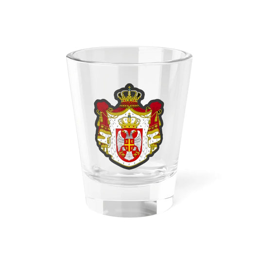 Serbian patriotic patch variant 4 (Serbia) (Coat of Arms) Shot Glass 1.5oz 1.5oz - Go Mug Yourself