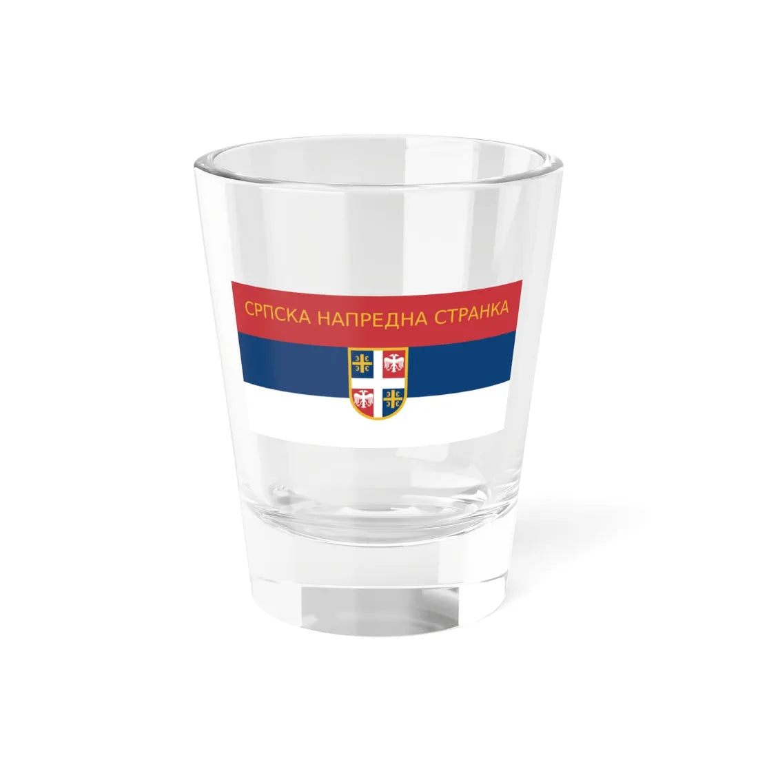 Serbian Progressive Party ceremonial flag (Serbia) Shot Glass 1.5oz 1.5oz - Go Mug Yourself