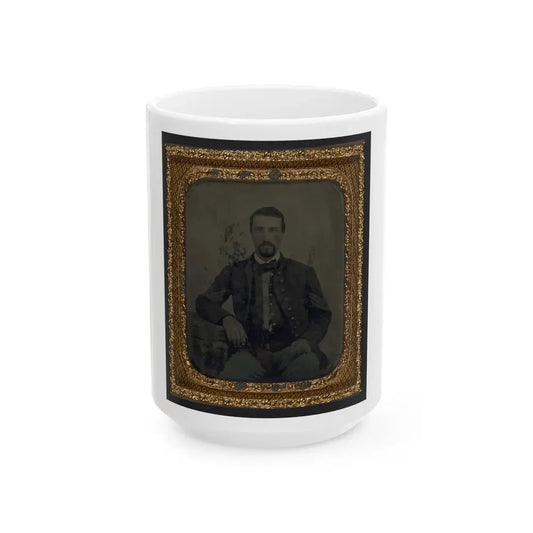 Sergeant B. F. Smith Of Company B, 52nd Virginia Infantry Regiment, And Company F, 1st Virginia Cavalry Regiment (U.S. Civil War) White Coffee Mug 15oz - Go Mug Yourself