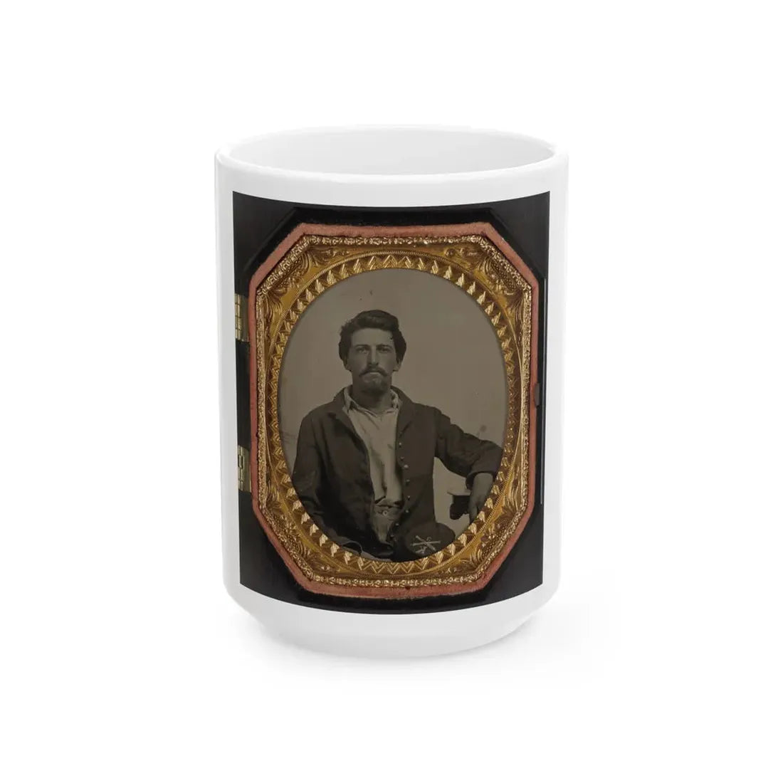 Sergeant Philip Almeron Faatz Of Co. K And Co. A, 3rd New York Light Artillery Battery, In Uniform With Co. K Kepi (U.S. Civil War) White Coffee Mug 15oz - Go Mug Yourself