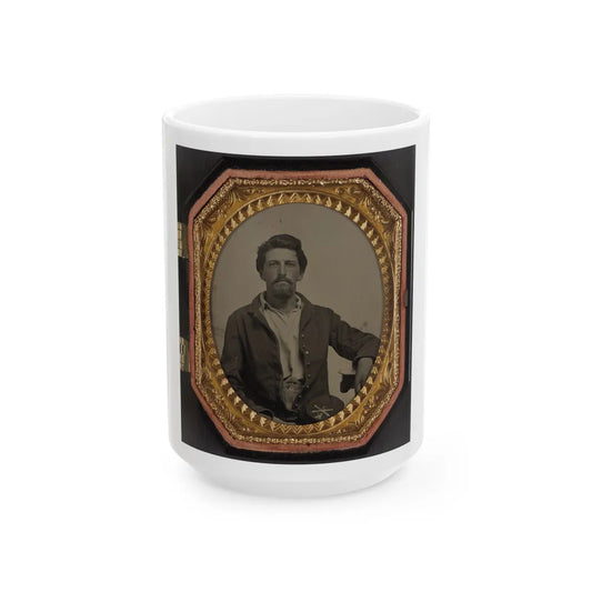 Sergeant Philip Almeron Faatz Of Co. K And Co. A, 3rd New York Light Artillery Battery, In Uniform With Co. K Kepi (U.S. Civil War) White Coffee Mug-15oz-Go Mug Yourself
