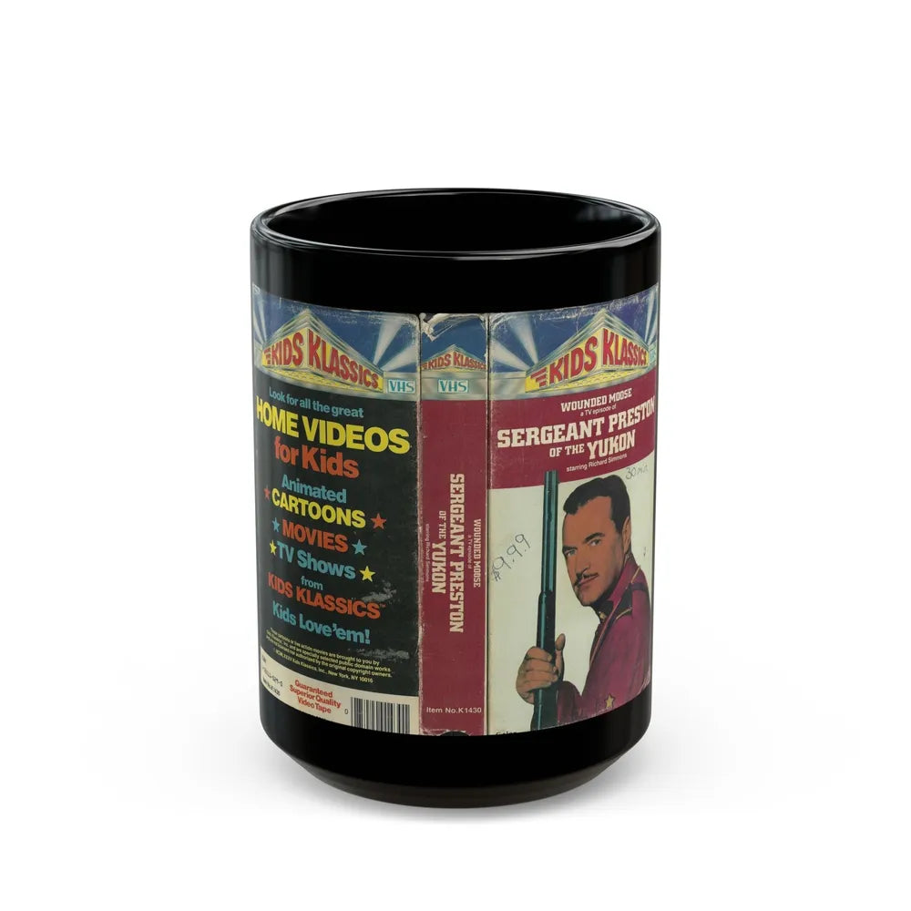 SERGEANT PRESTON OF THE YUKON WOUNDED MOUSE (VHS COVER) - Black Coffee Mug-15oz-Go Mug Yourself