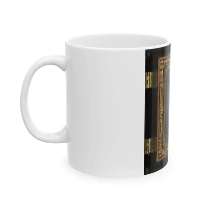 Sergeant William T. Biedler, 16 Years Old, Of Company C, Mosby's Virginia Cavalry Regiment With Flintlock Musket (U.S. Civil War) White Coffee Mug - Go Mug Yourself