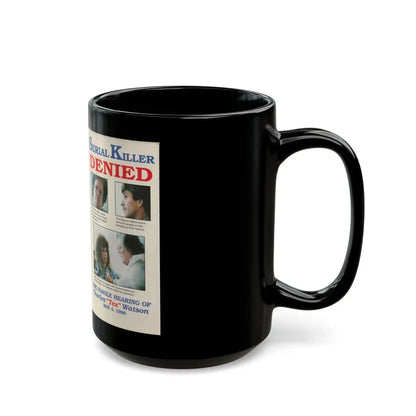 SERIAL KILLER DENIED THE PAROLE HEARING OF CHARLES TEX WATSON (VHS COVER) - Black Coffee Mug - Go Mug Yourself